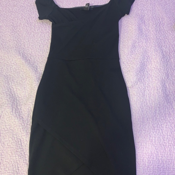 F21 Black Slit Dress - Picture 1 of 3